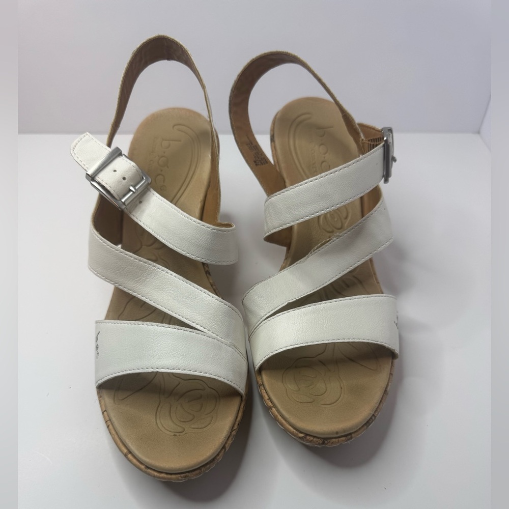 B.O.C White and Tan Schirra Sandals Size 9M